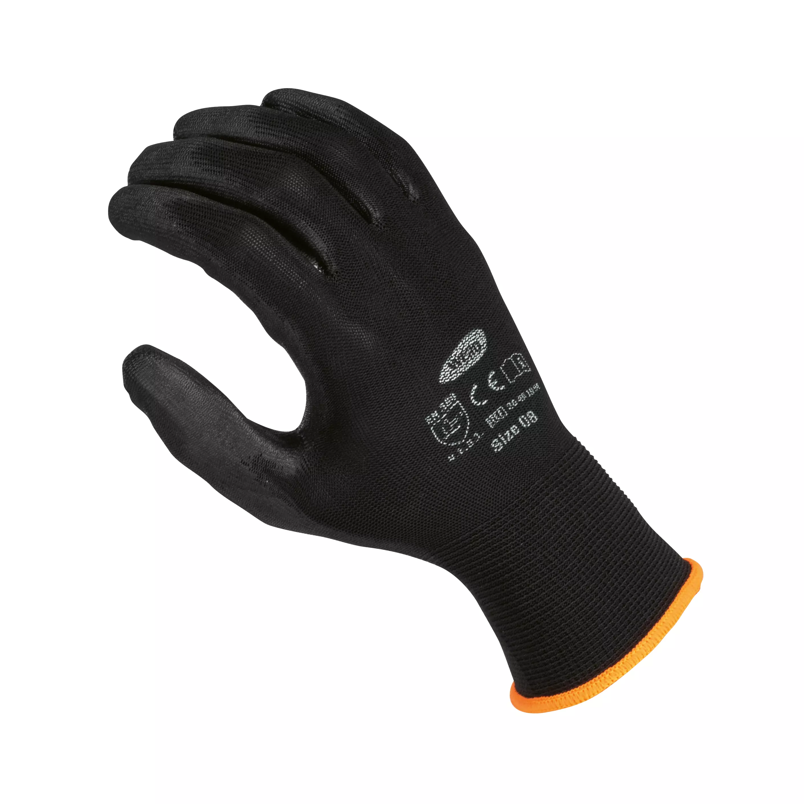 Fine knit glove WERO Allrounder, 12 pairs - Black, 7