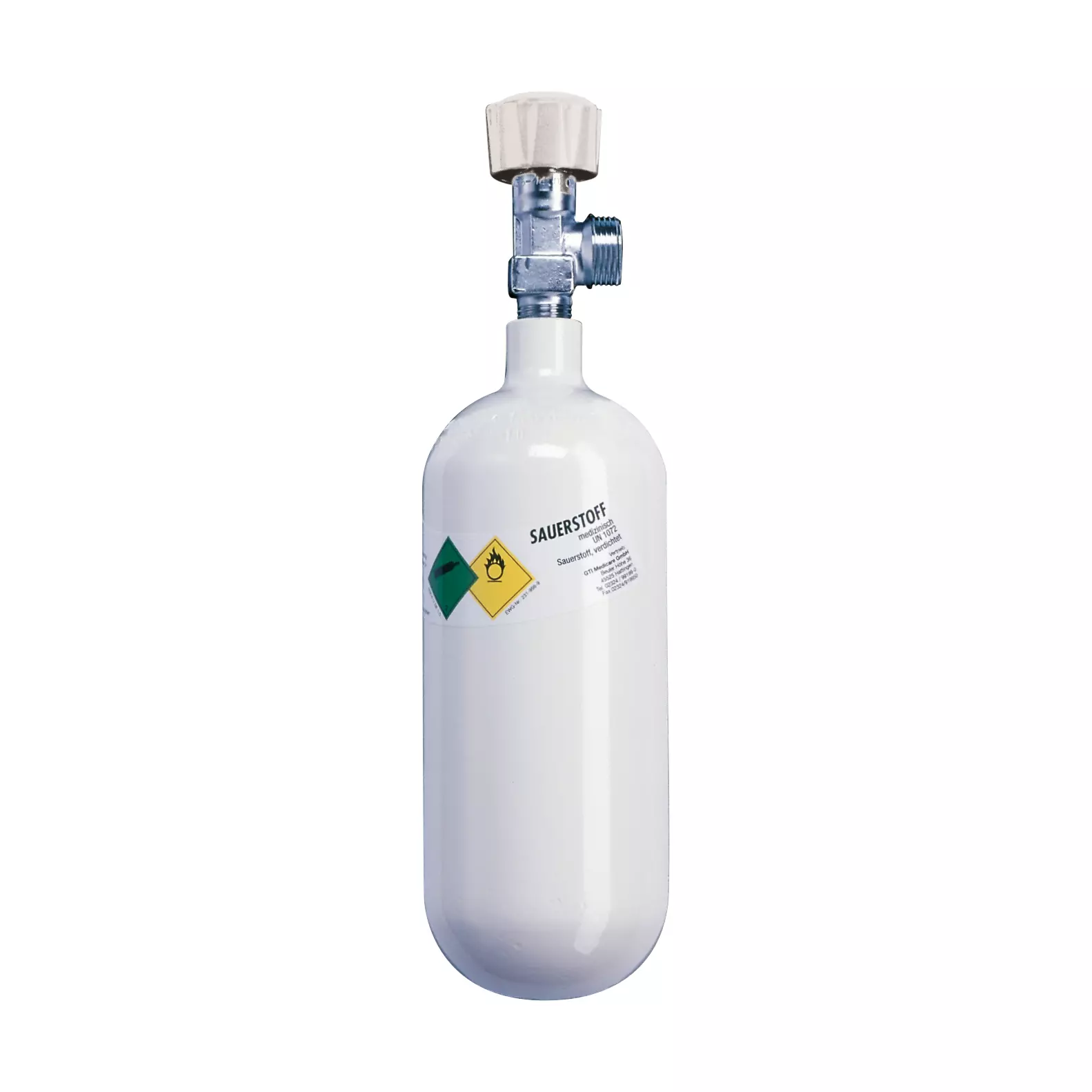Sauerstoff-Flasche N – ohne Druckminderer - 0,8 Ltr