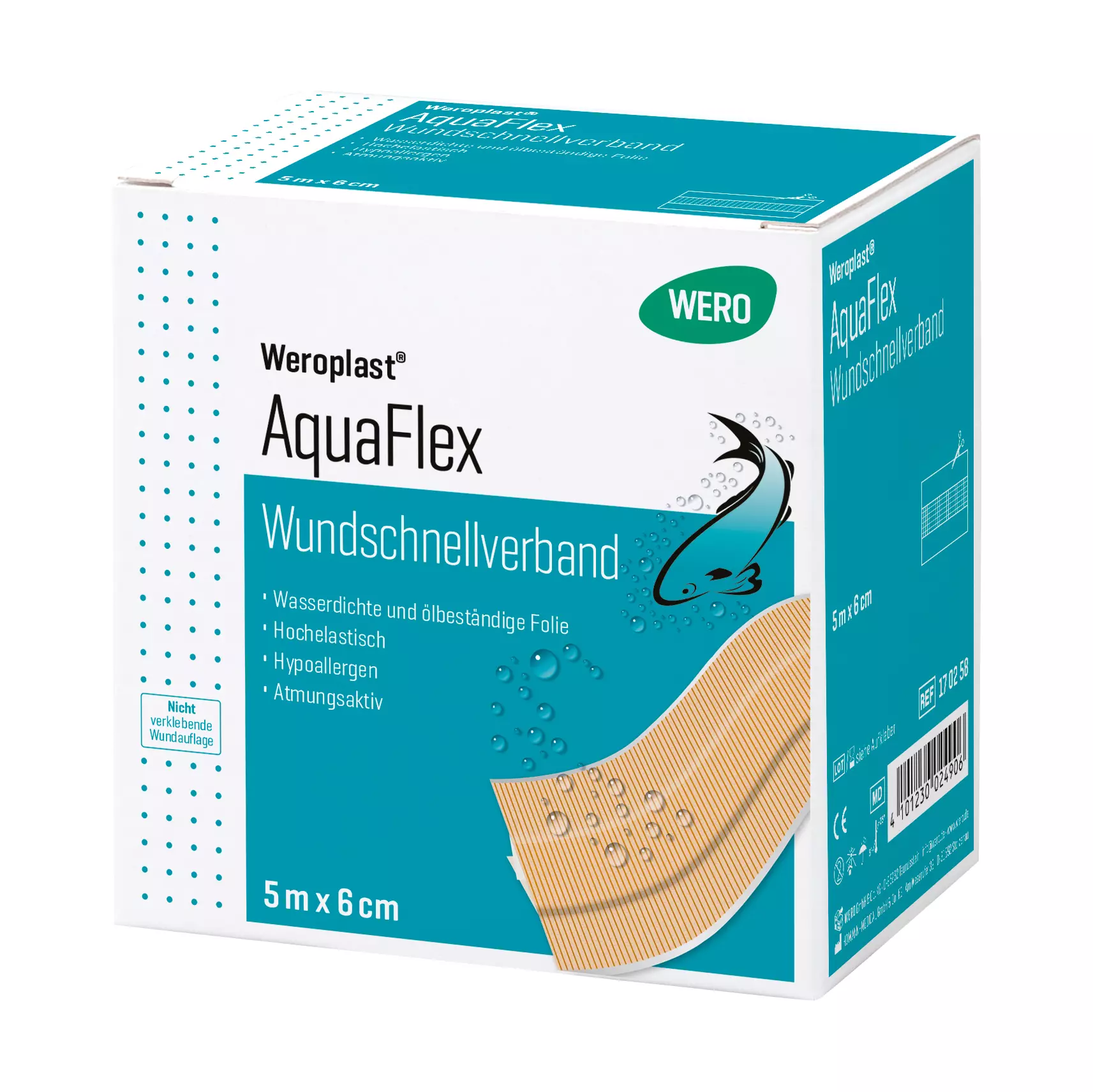 Wundschnellverband Weroplast® AquaFlex - 6 cm, 5 m