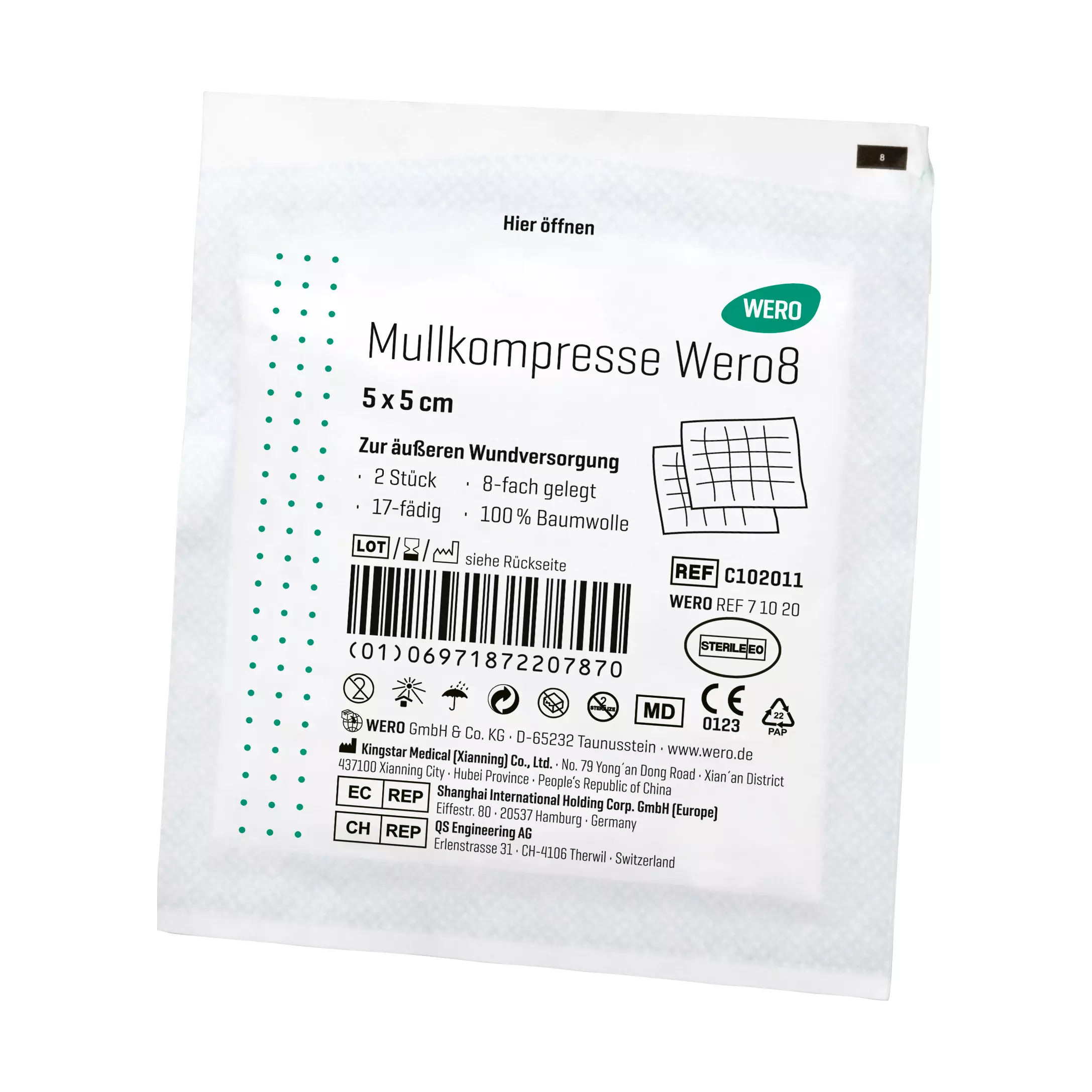 Gauze compress Wero8, sterile - 2 pcs