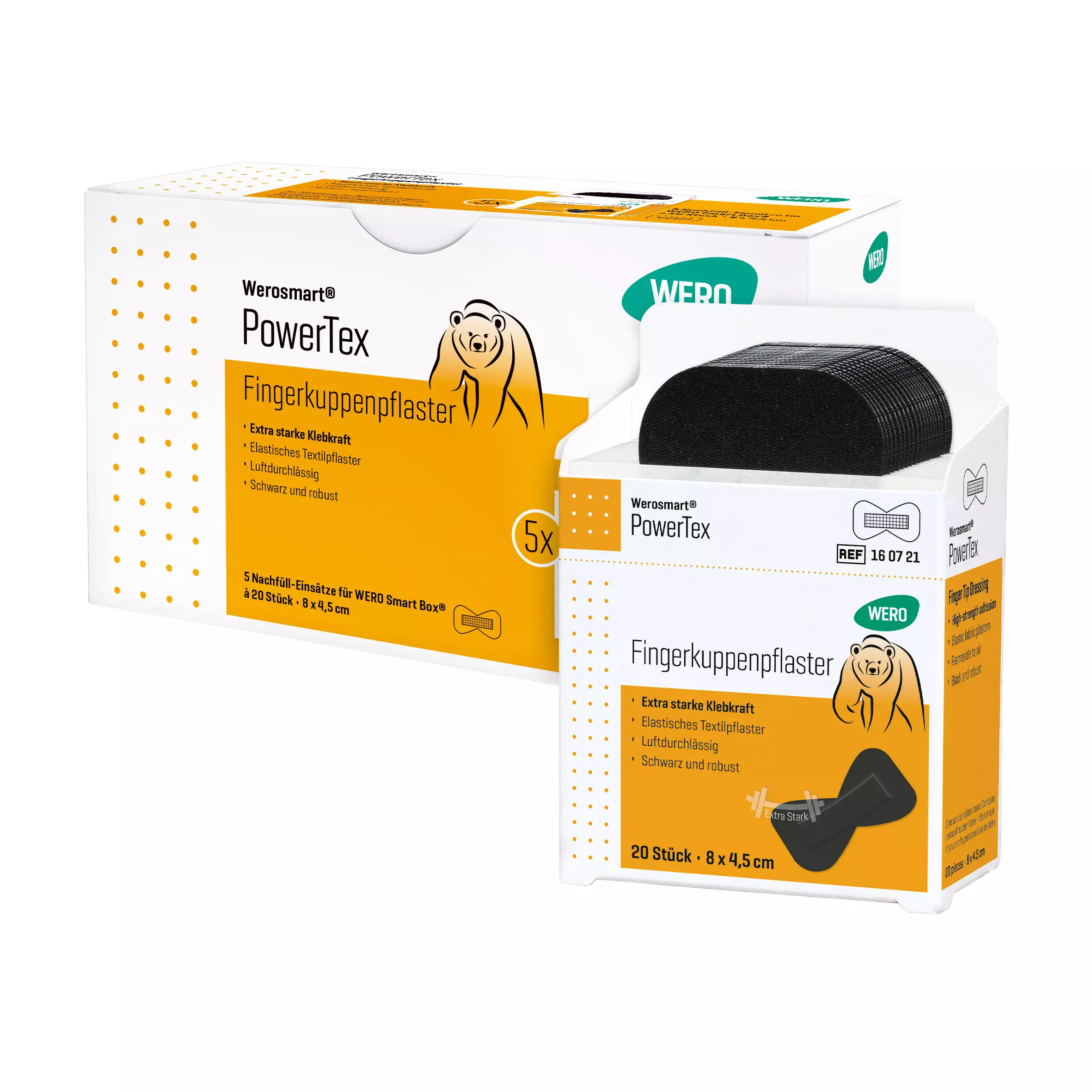Werosmart® PowerTex plaster dispenser inserts fingertip plasters - 8 cm, 5 inserts