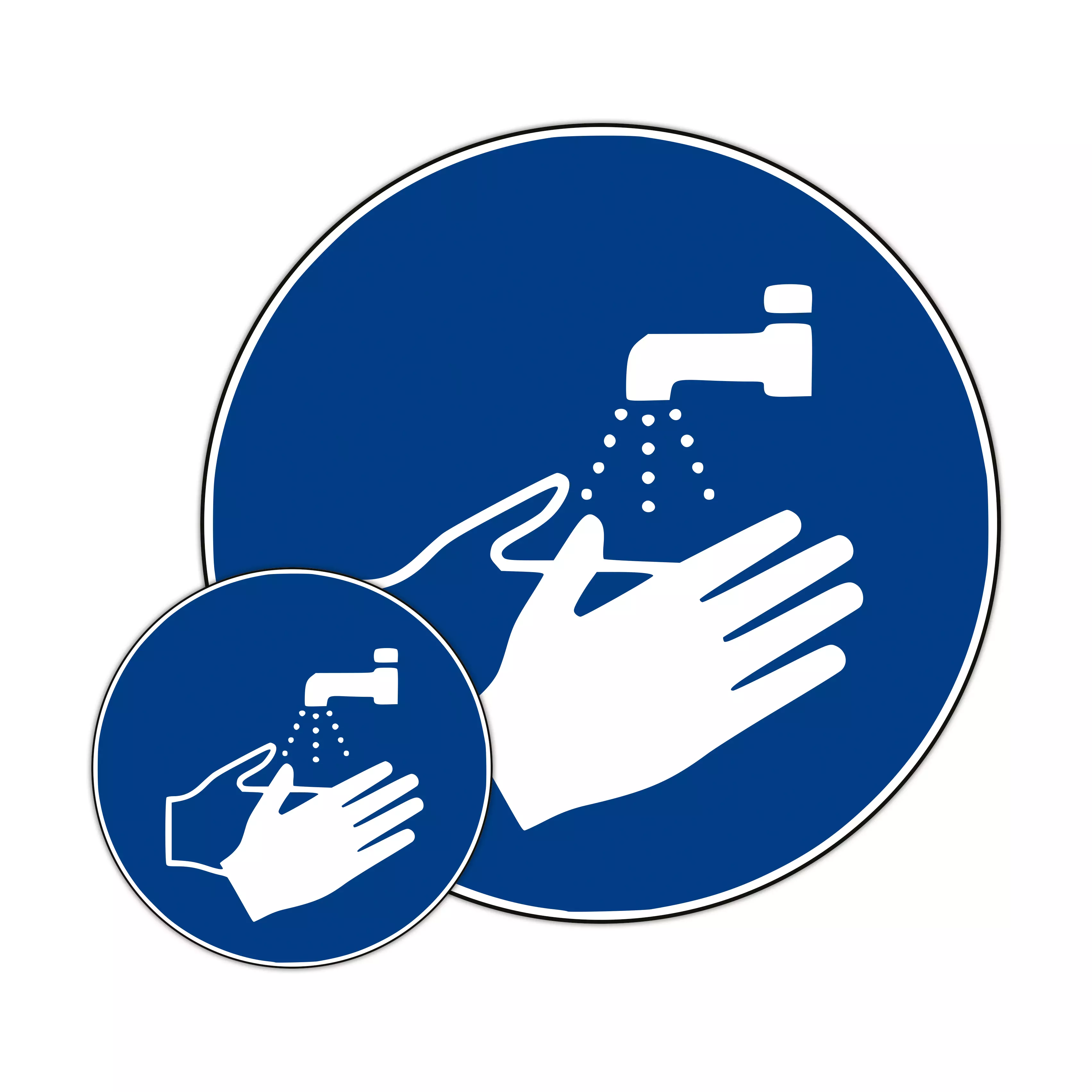 Mandatory sign: Wash hands - 200 mm