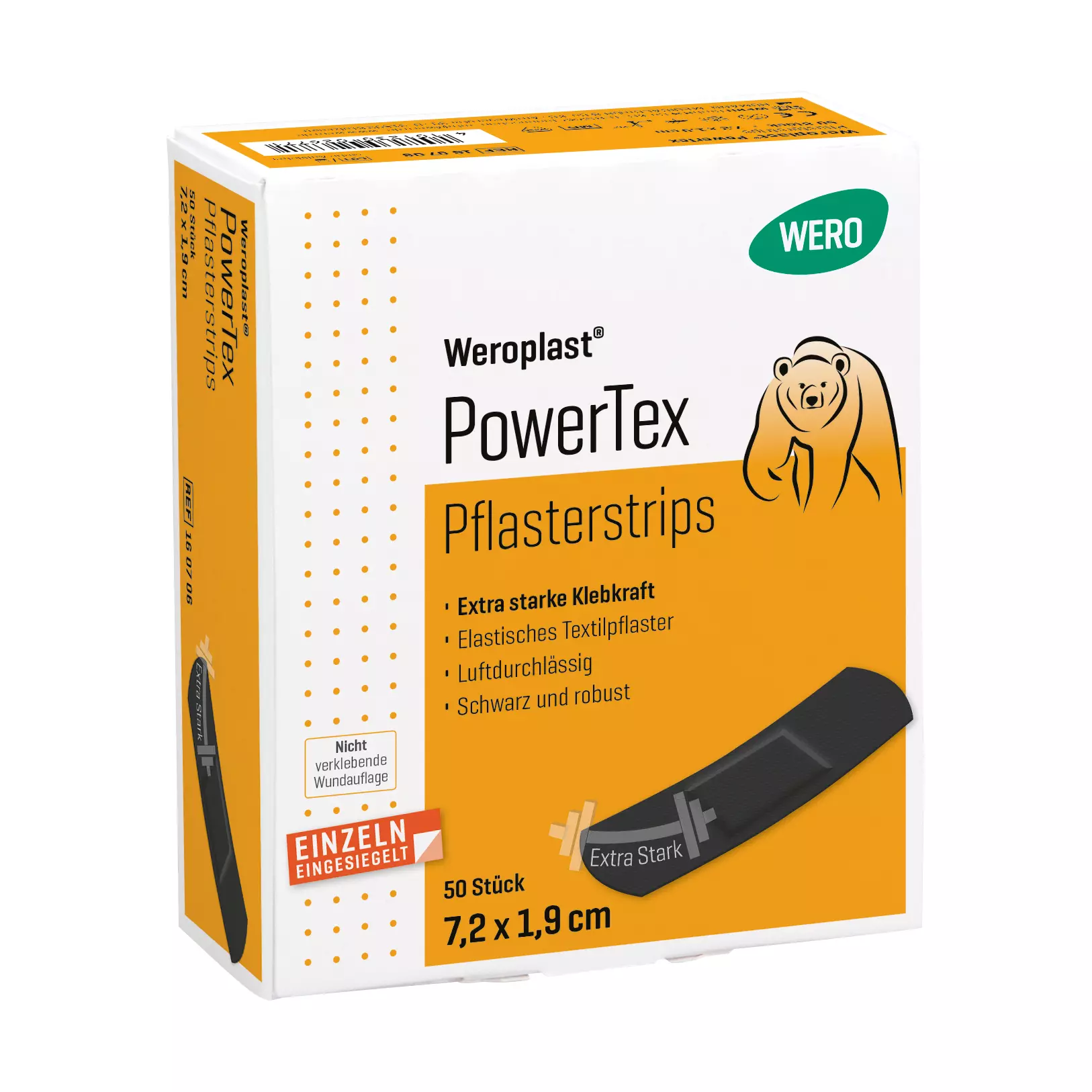 Pflasterstrips Weroplast® PowerTex - 1,9 cm, 7,2 cm