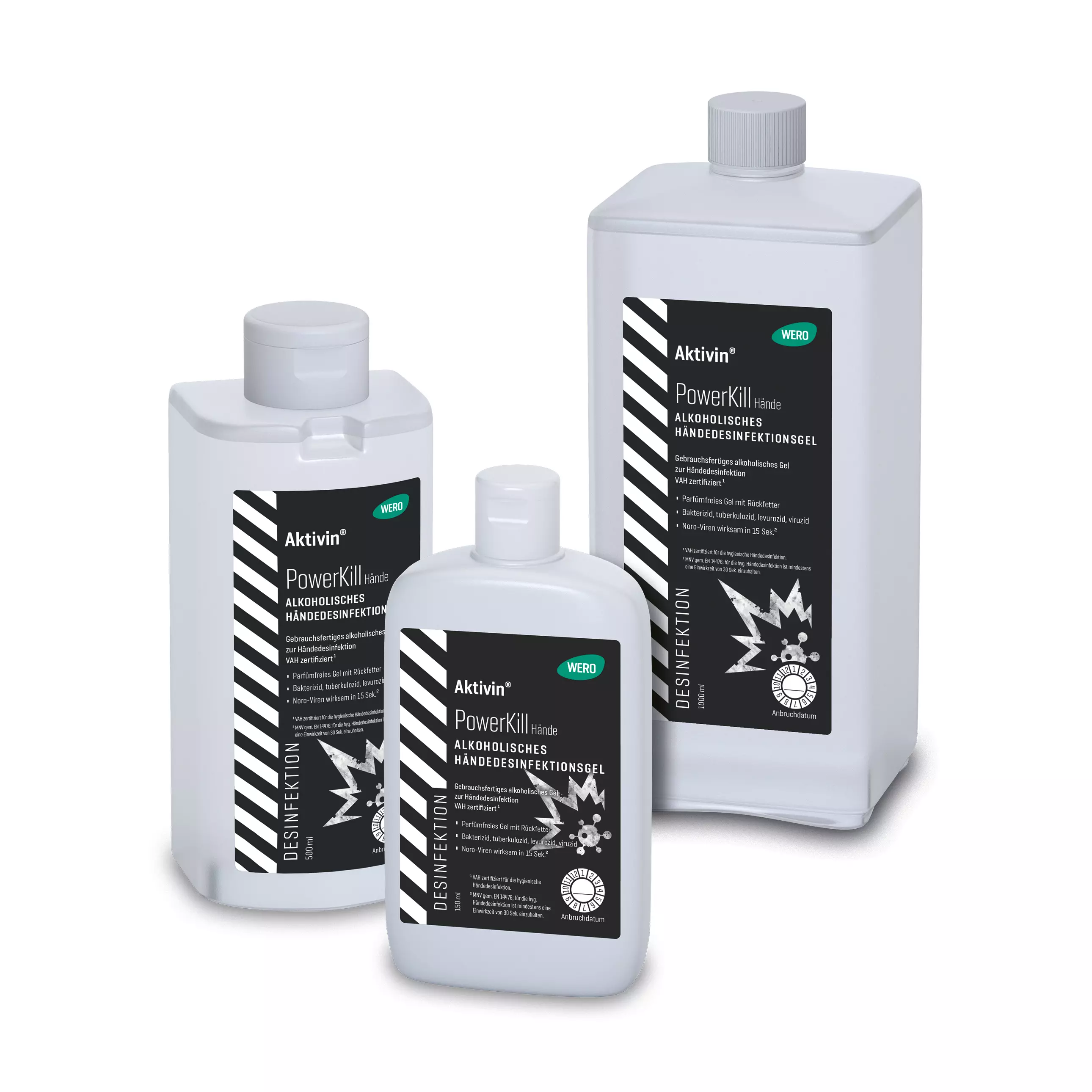 Hand disinfectant gel Aktivin® PowerKill - Euro bottle, 500 ml