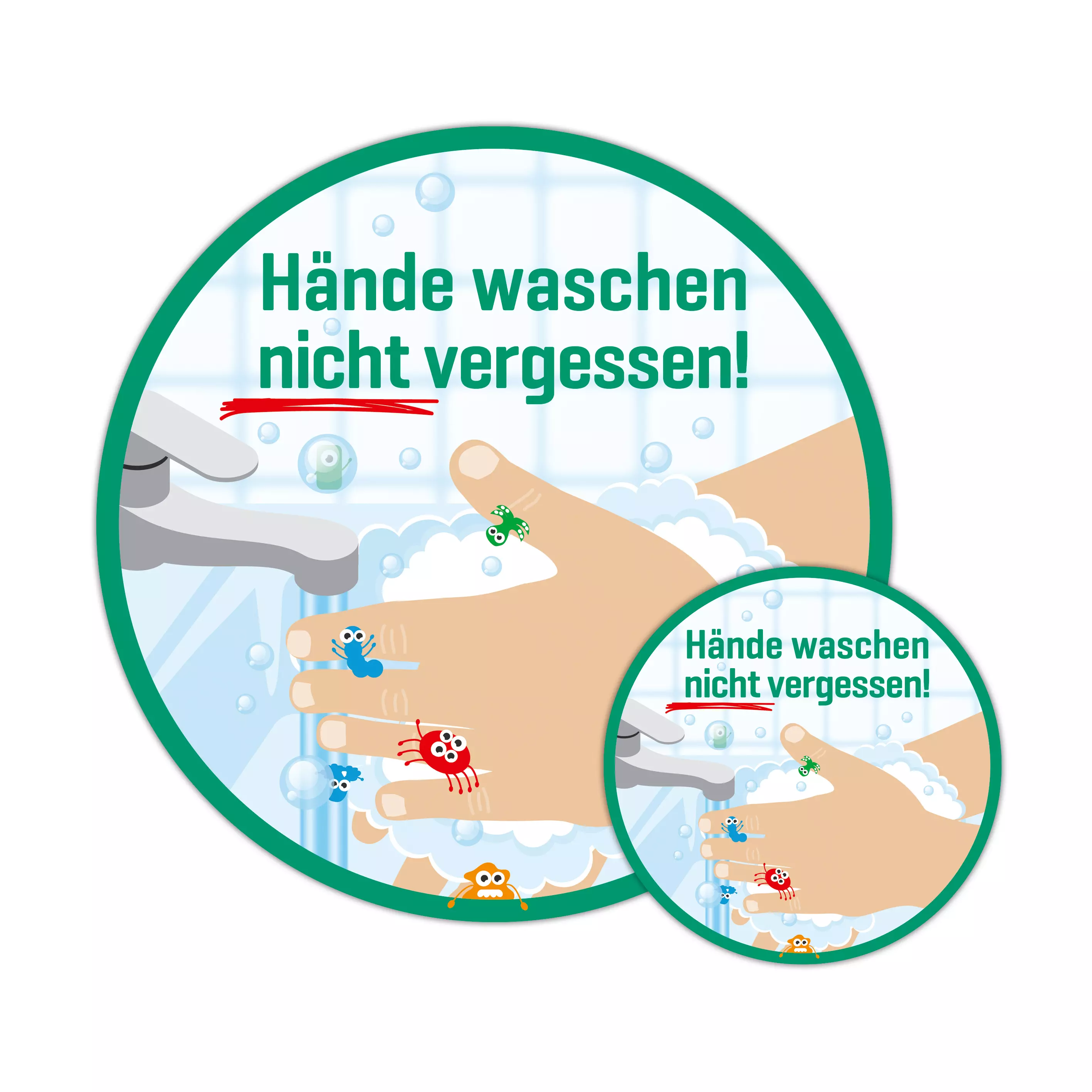 Sticker: Don't forget to wash your hands! - 20 cm