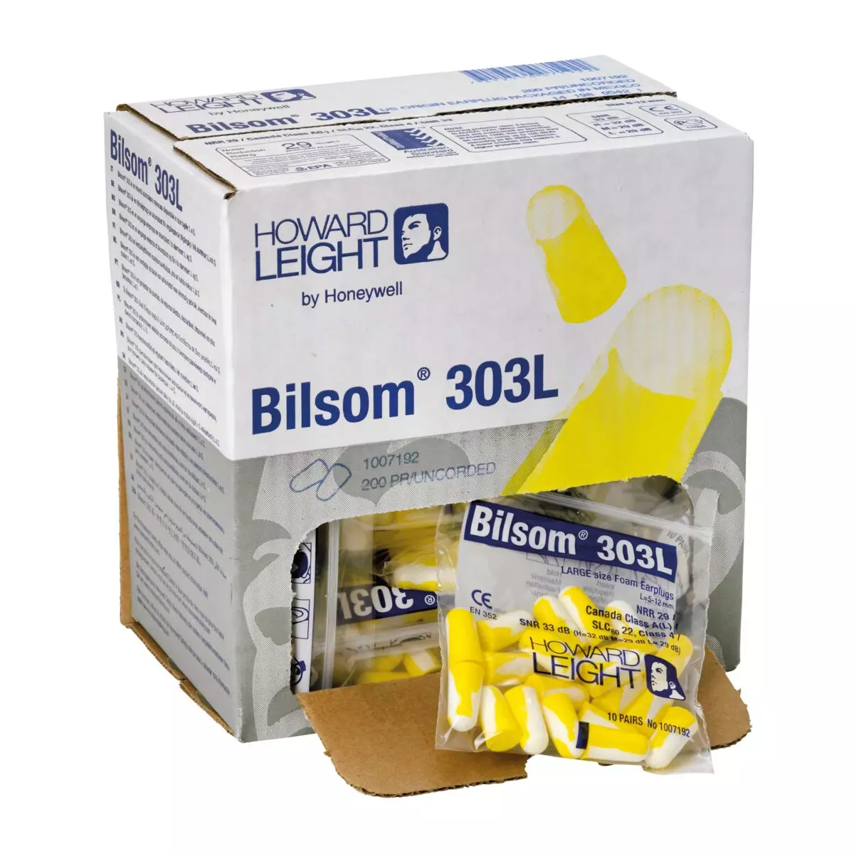 Pocket pack of Bilsom 303 earplugs in a distribution box - L