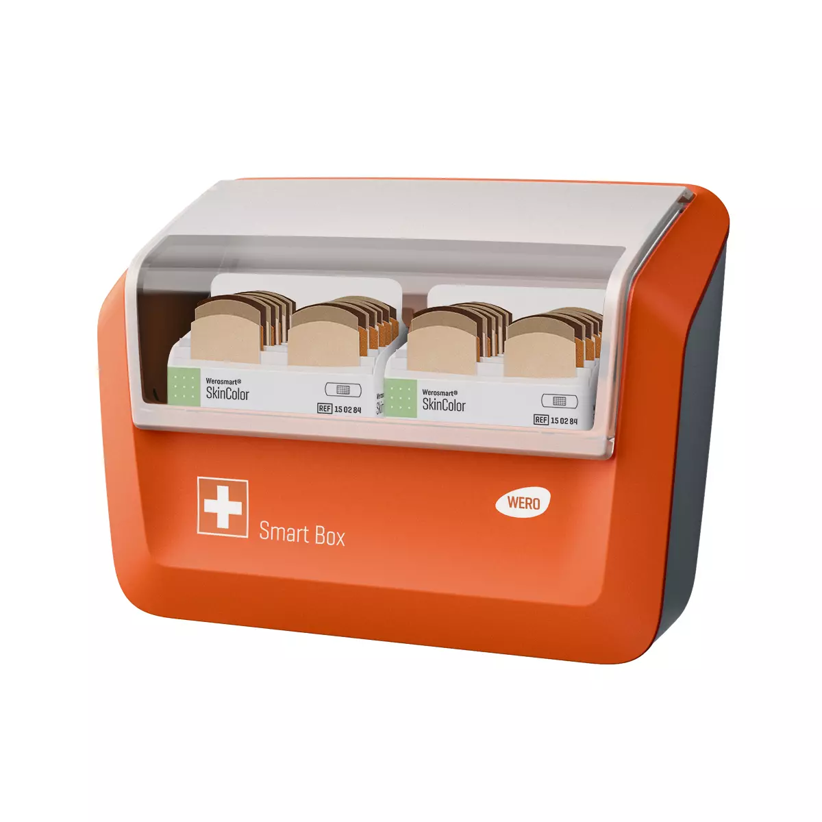 WERO Smart Box® plaster dispenser filled with SkinColor plaster strips