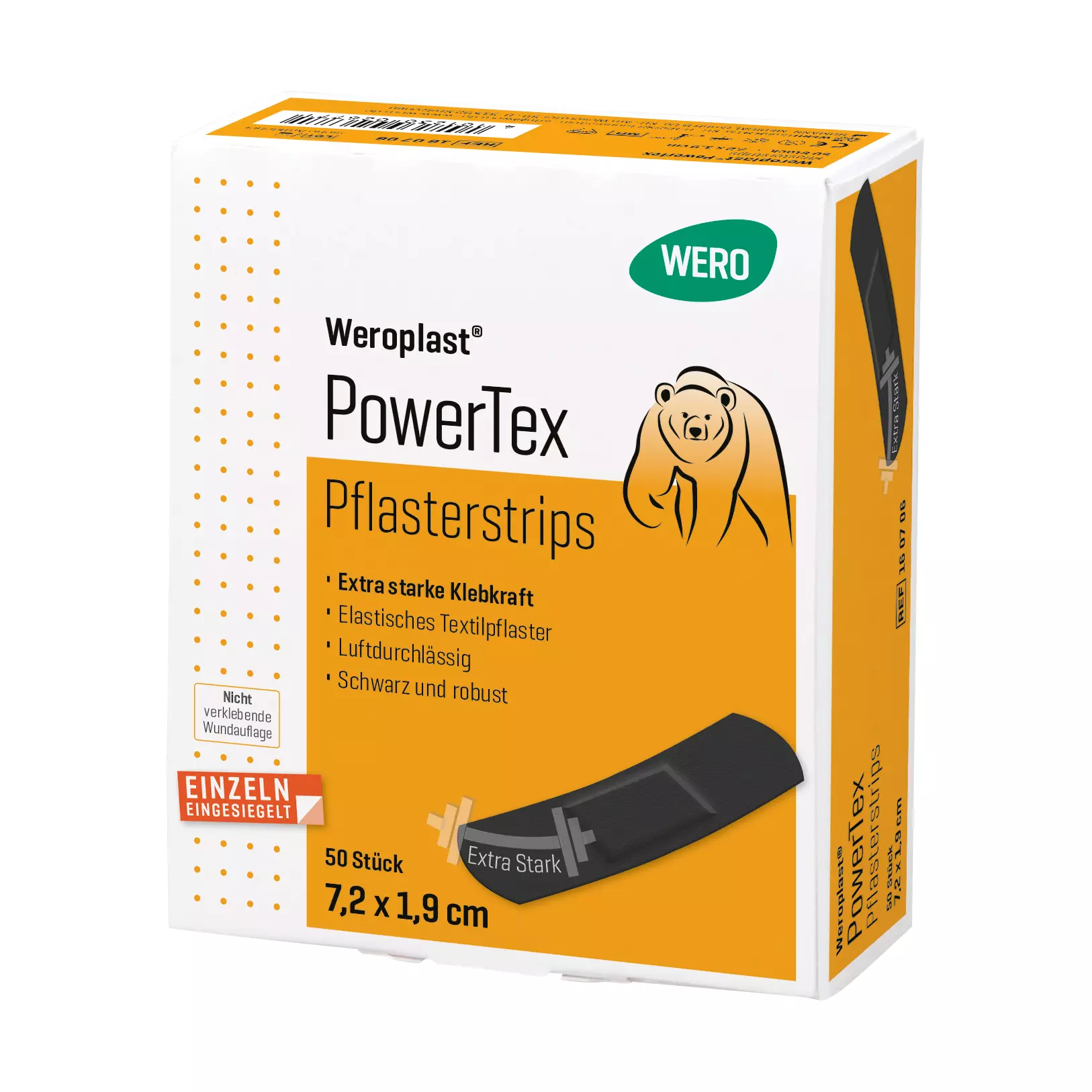 Weroplast® PowerTex plaster strips - 1.9 cm, 7.2 cm