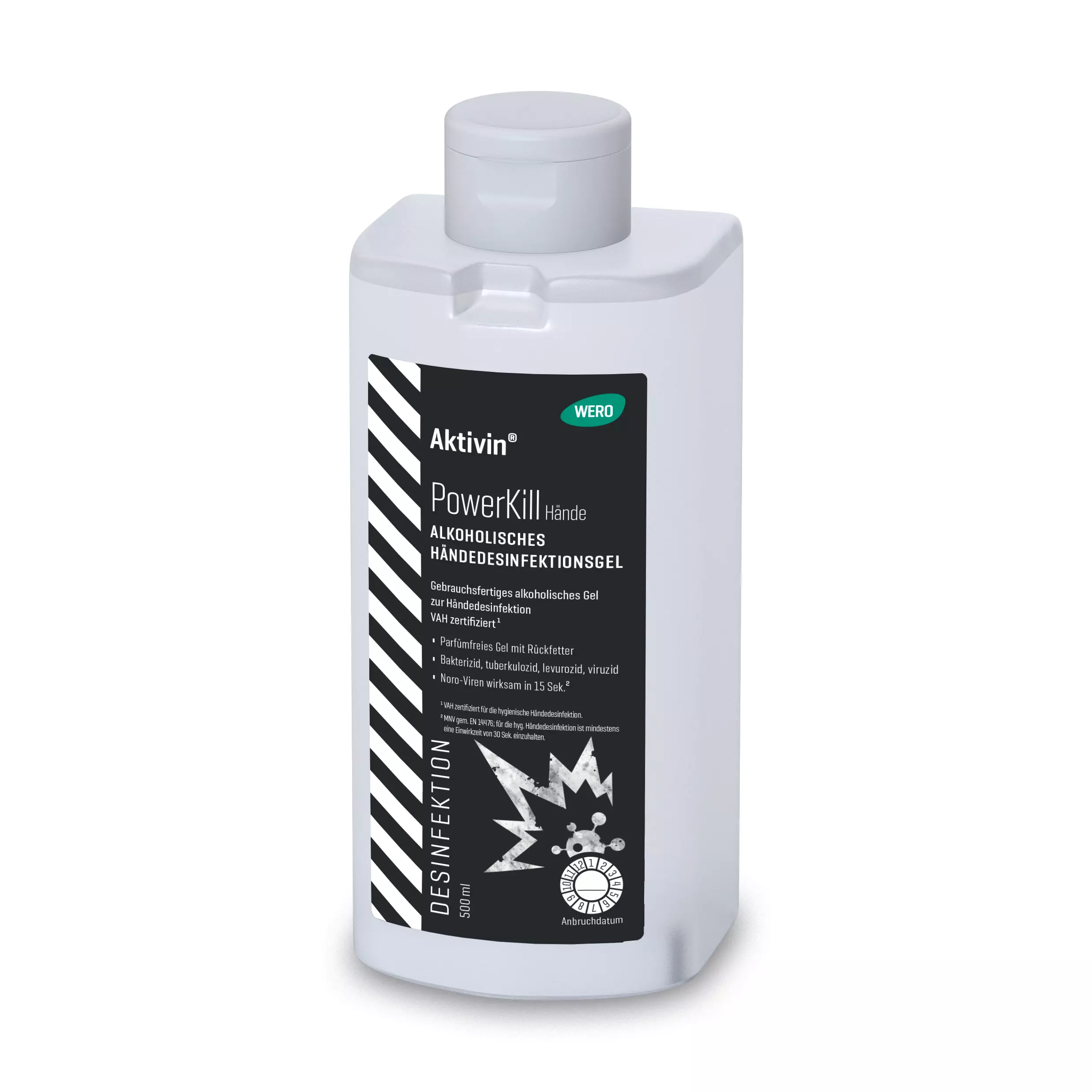 Hand disinfectant gel Aktivin® PowerKill - Euro bottle, 500 ml
