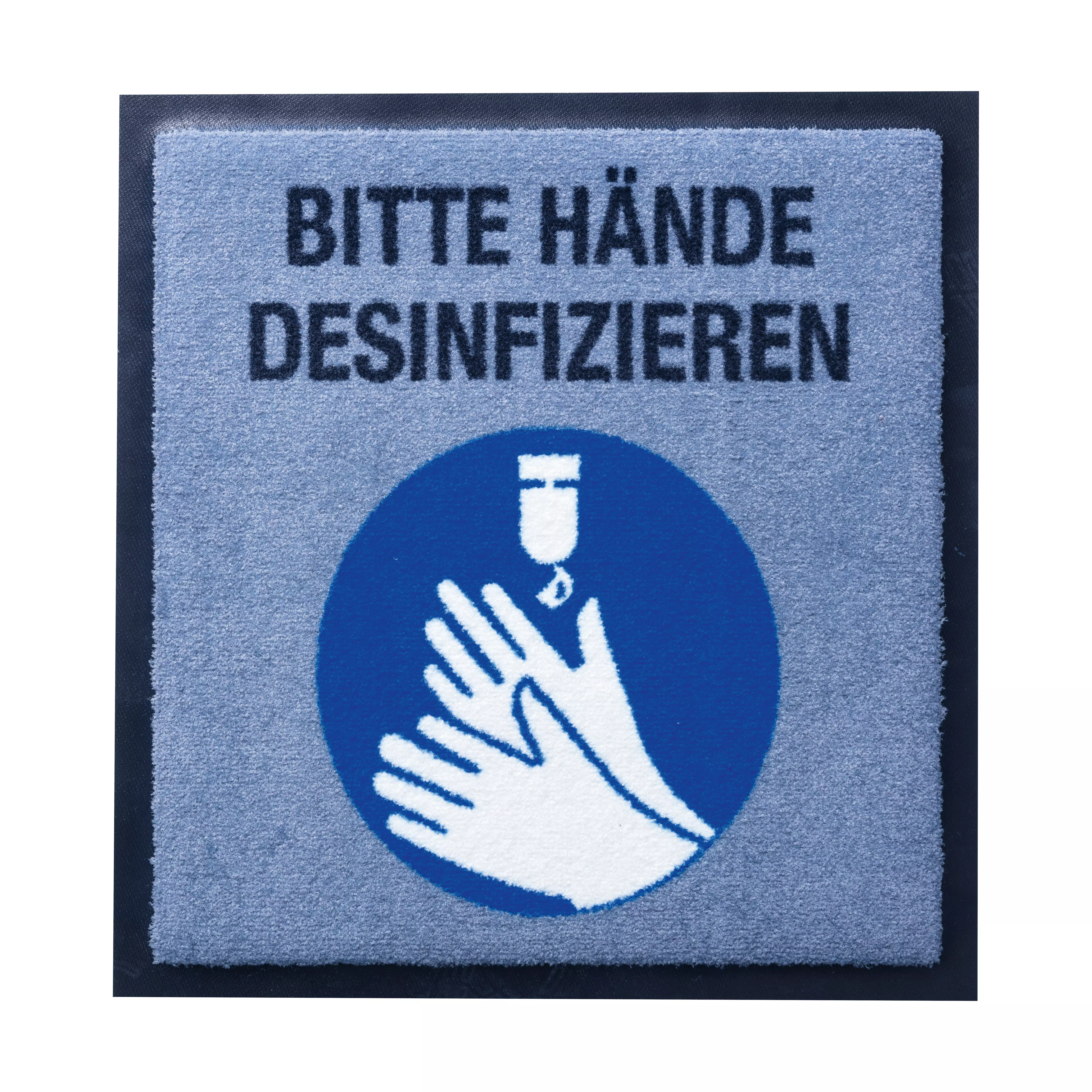 Hinweismatte: "Bitte Hände desinfizieren", 45 x 45 cm