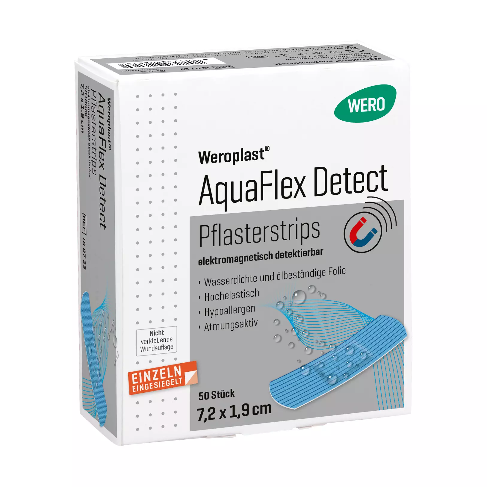 Weroplast® AquaFlex Detect plaster strips - 1.9 cm, 7.2 cm