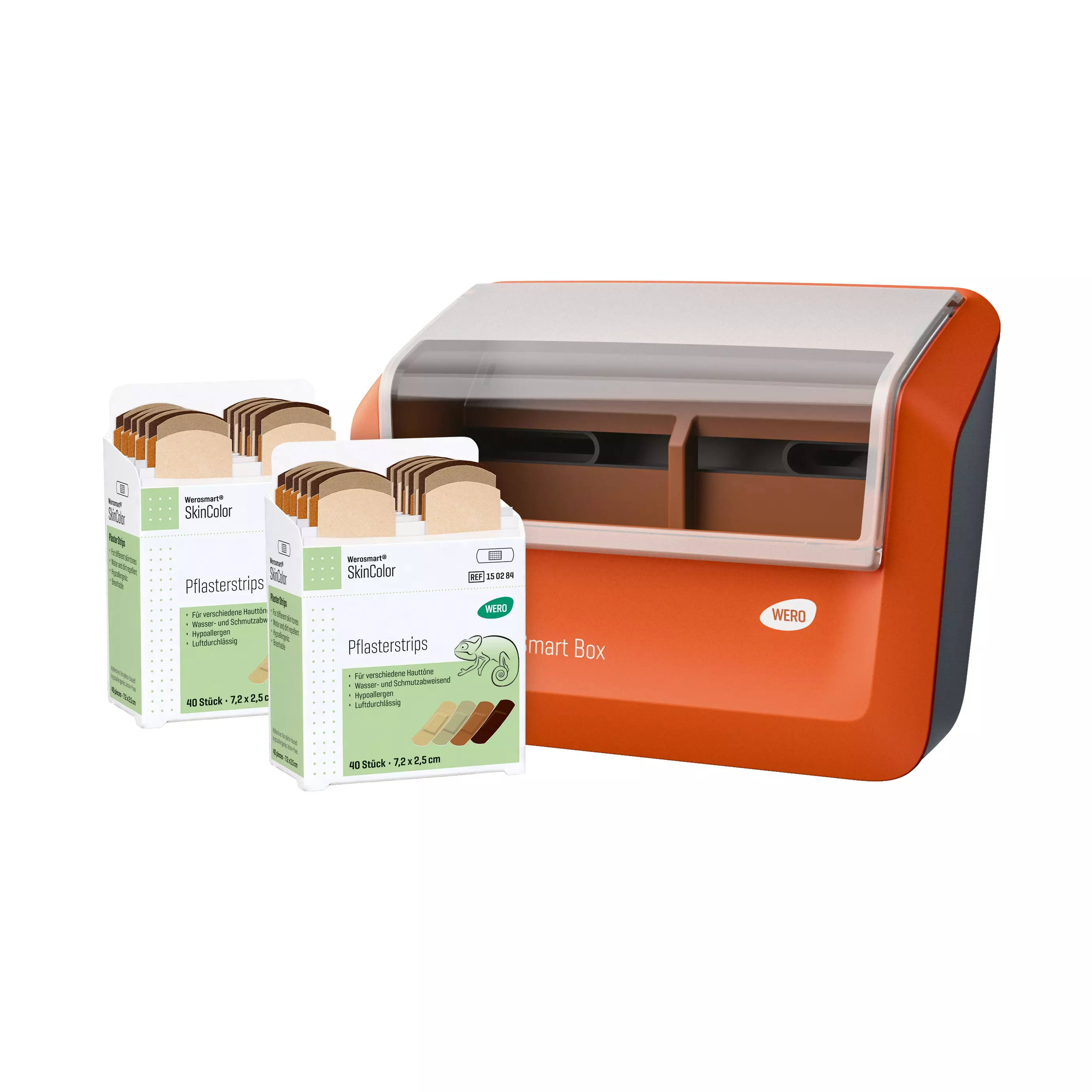 WERO Smart Box® Pflasterspender gefüllt mit SkinColor Pflasterstrips