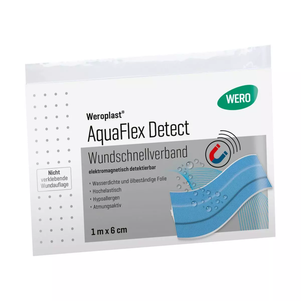 Weroplast® AquaFlex Detect Wundschnellverband - 6 cm, 1 m