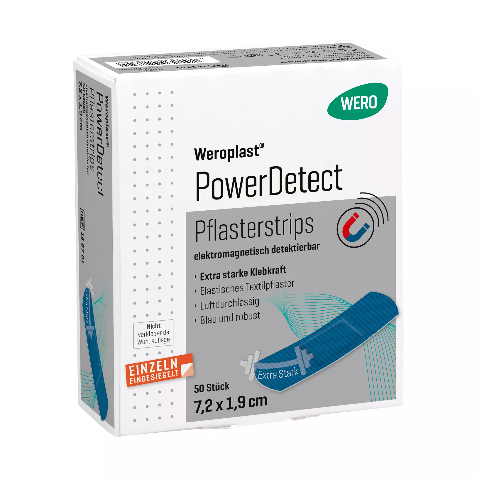 Pflasterstrips Weroplast® PowerDetect - 7,2 cm, 1,9 cm