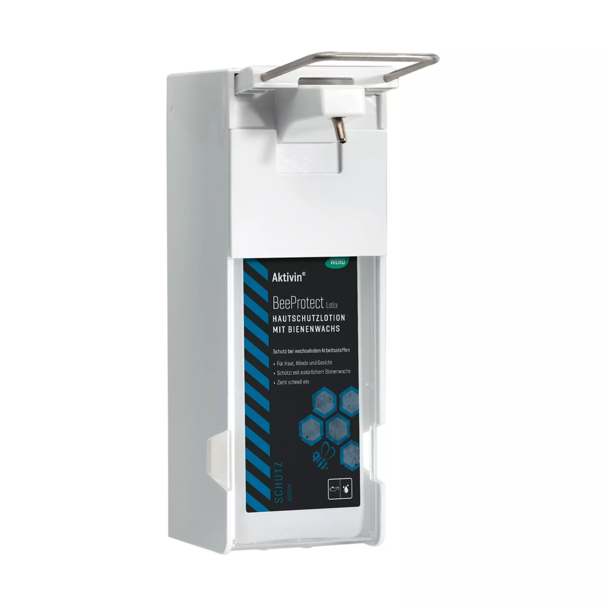Direct plastic dispenser for liquid soaps, lotions and disinfectants