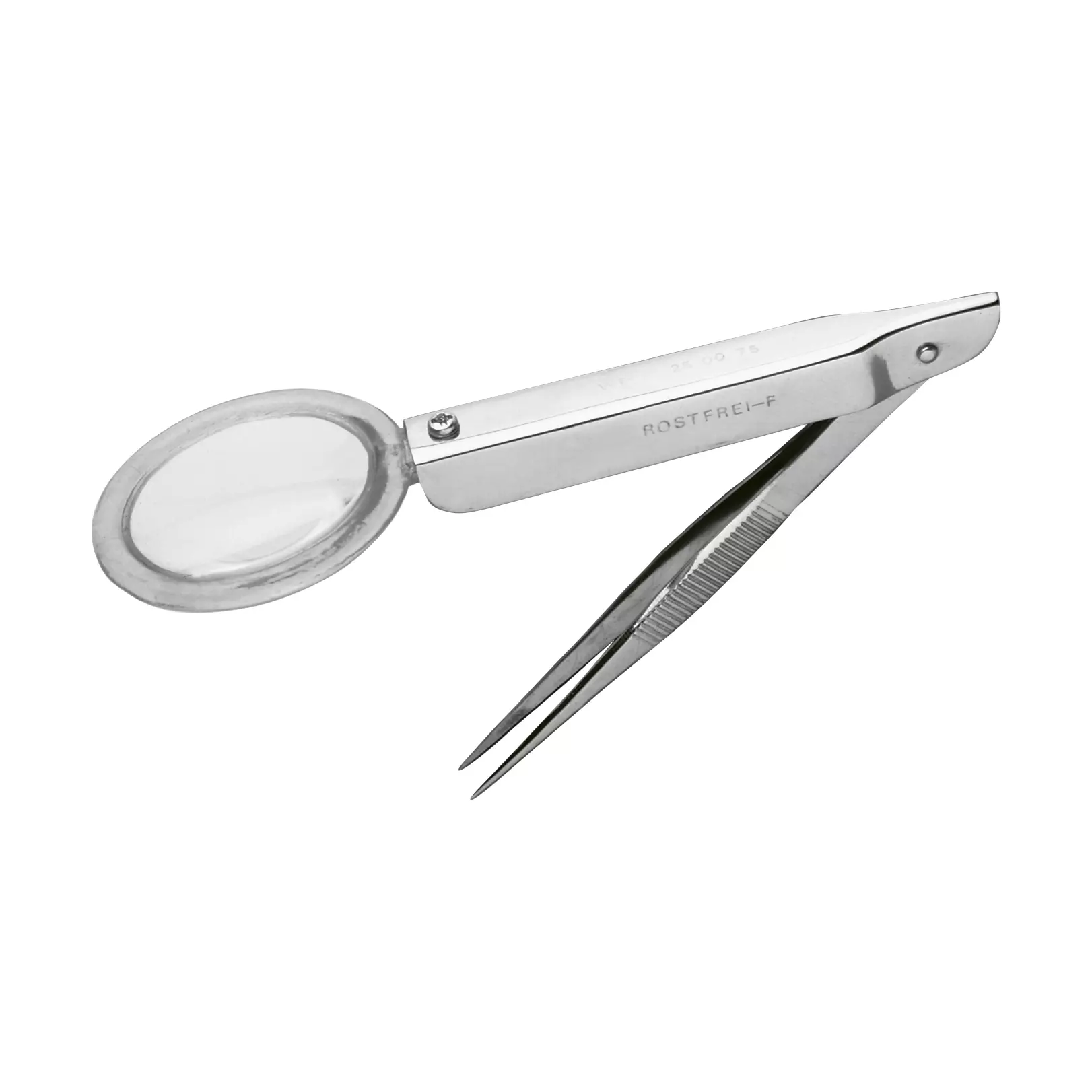 Splinter tweezers with magnifying glass