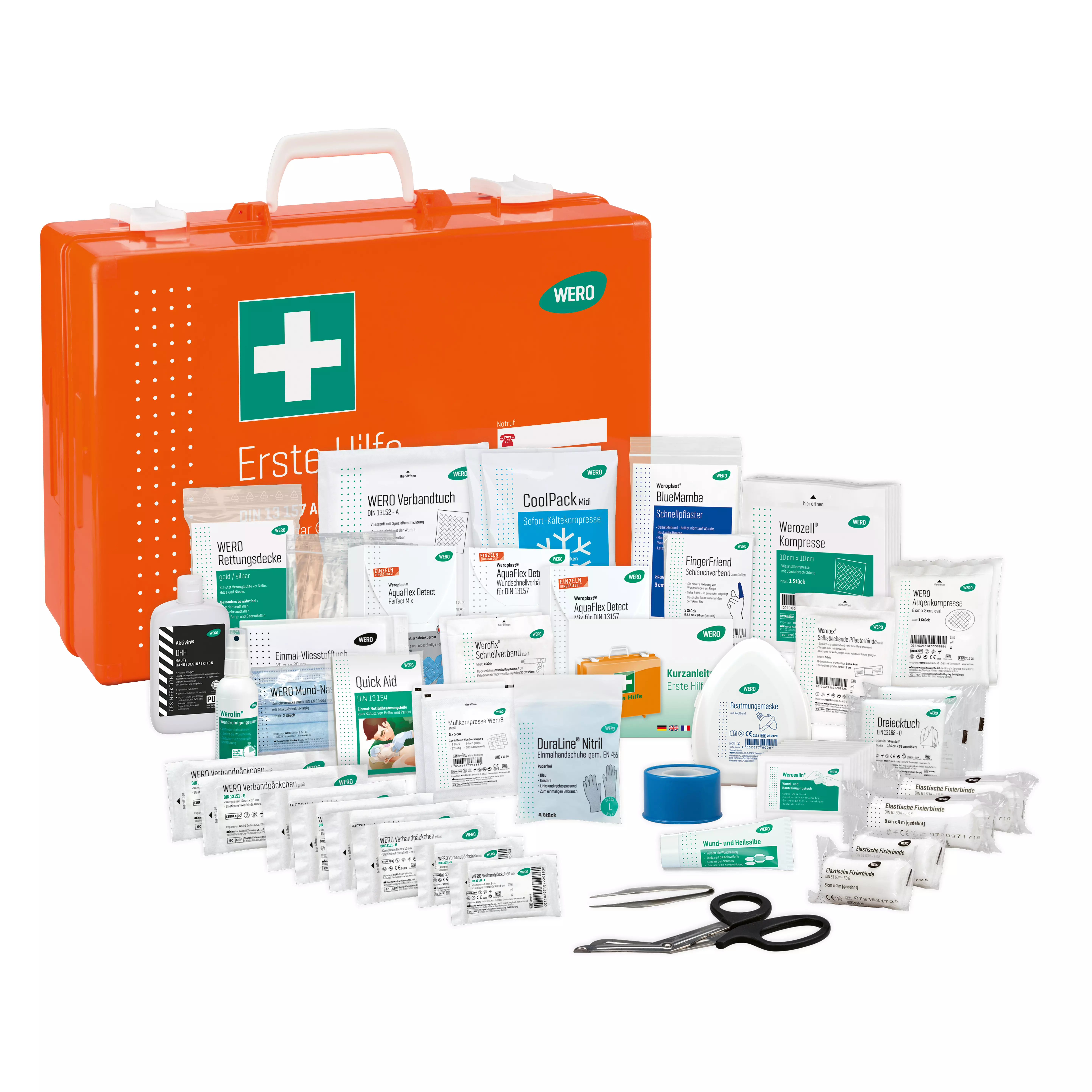 Werotop® 450 First aid kit with extended DIN filling DIN 13157 Allround Plus
