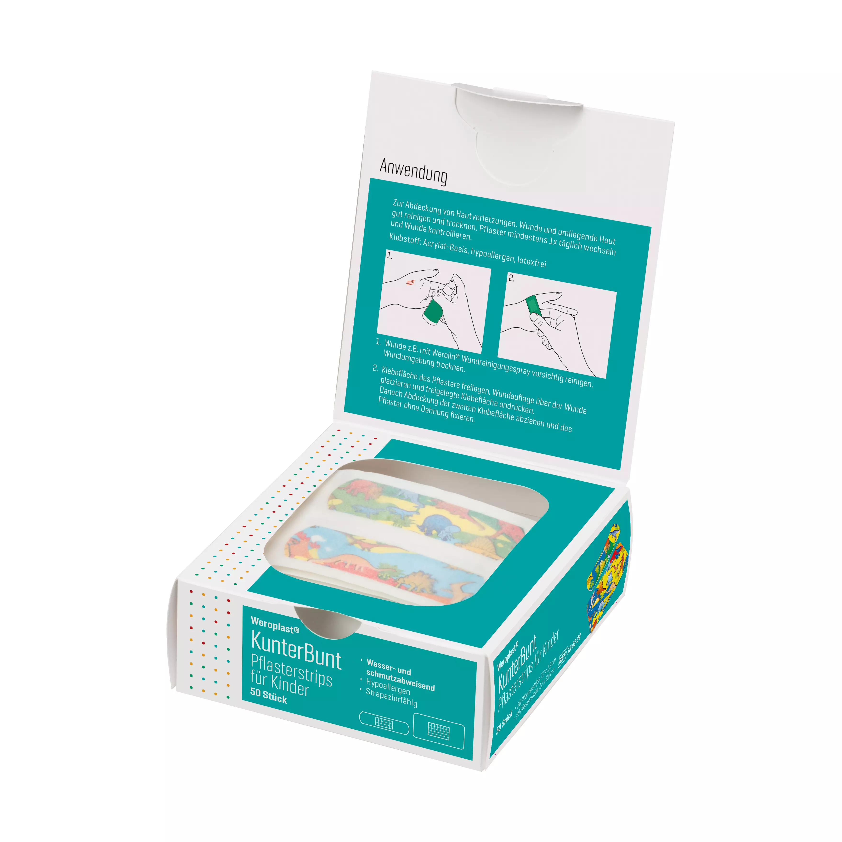 Weroplast® KunterBunt plaster strips mix for children, 50 pcs