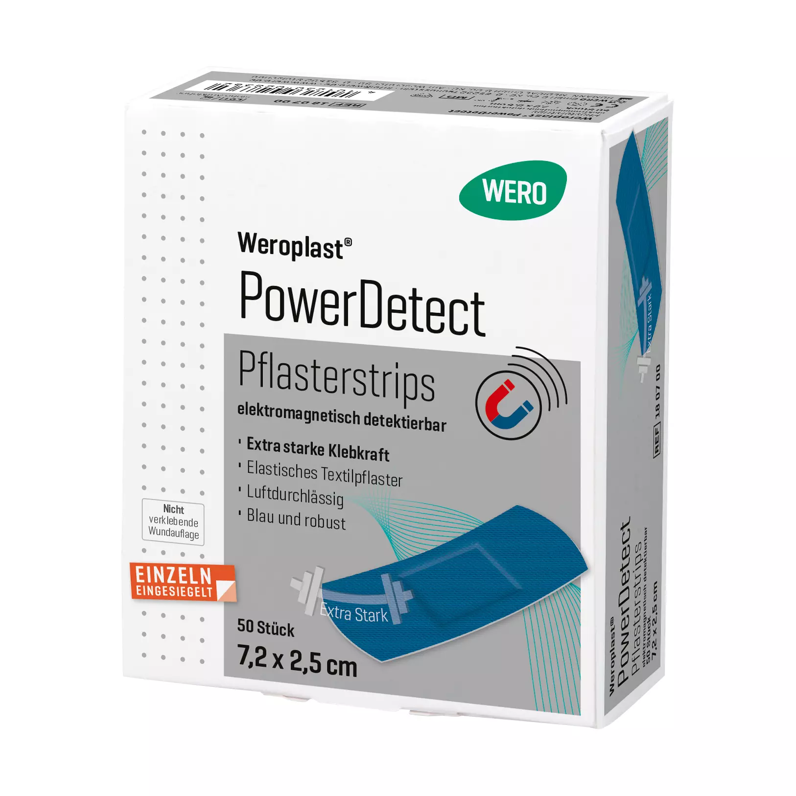Pflasterstrips Weroplast® PowerDetect - 7,2 cm, 2,5 cm