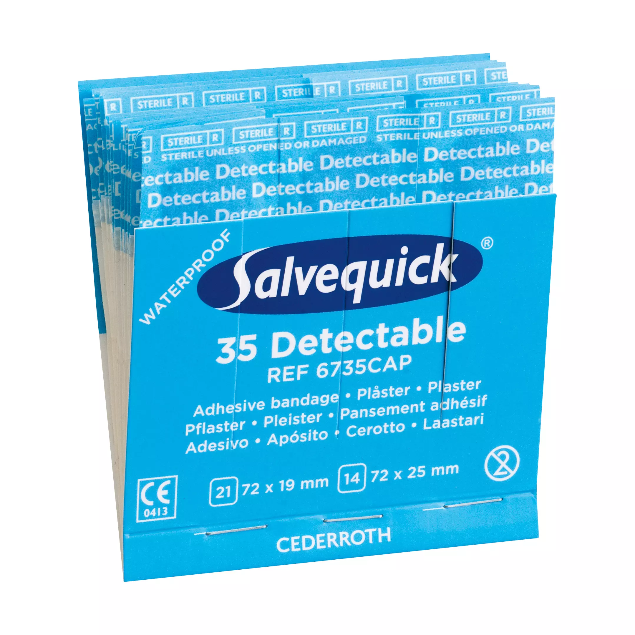Salvequick® plaster strips, detectable - PU=6 inserts
