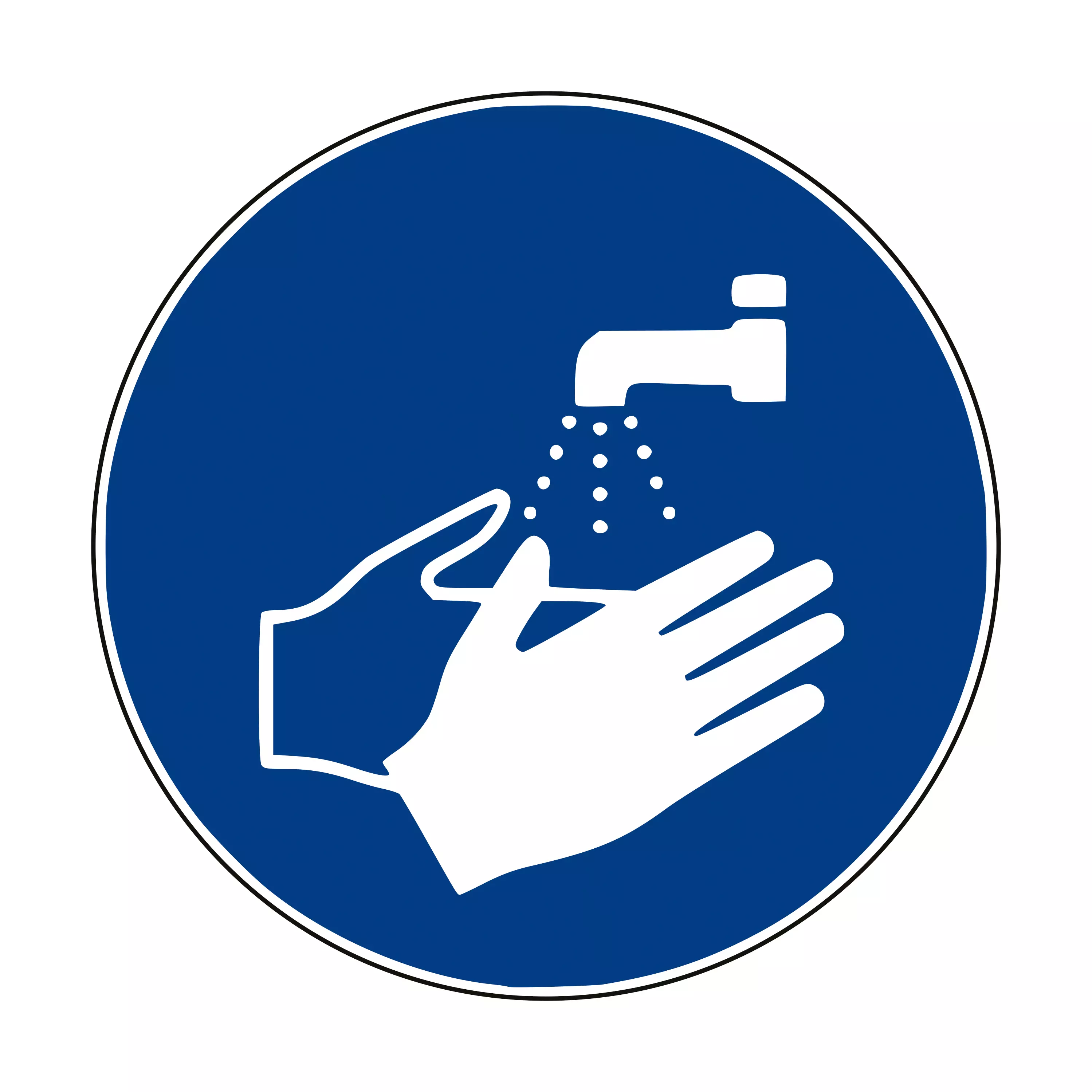 Mandatory sign: Wash hands - 100 mm