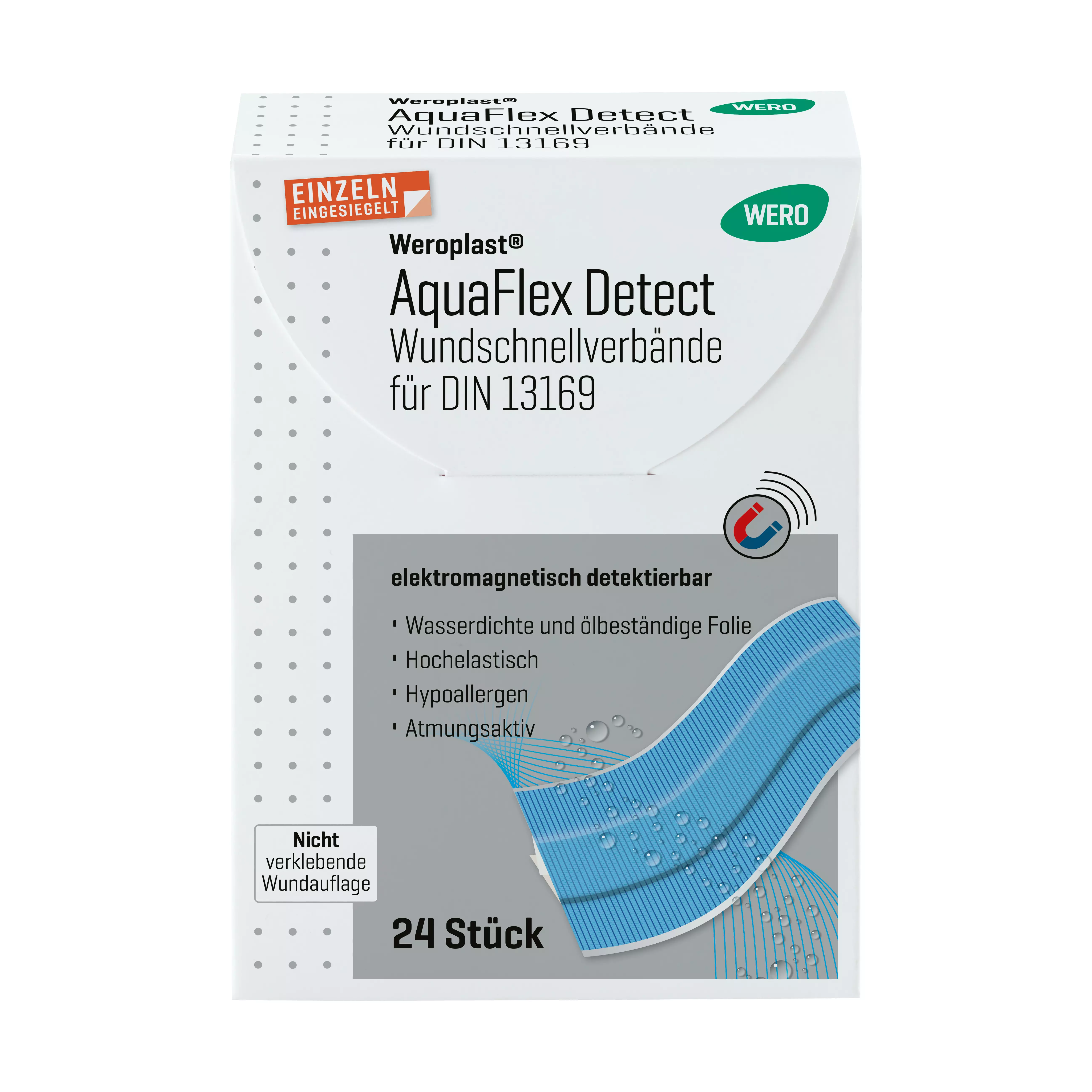 Weroplast® AquaFlex Detect Pflaster - Wundschnellverbände DIN 13169