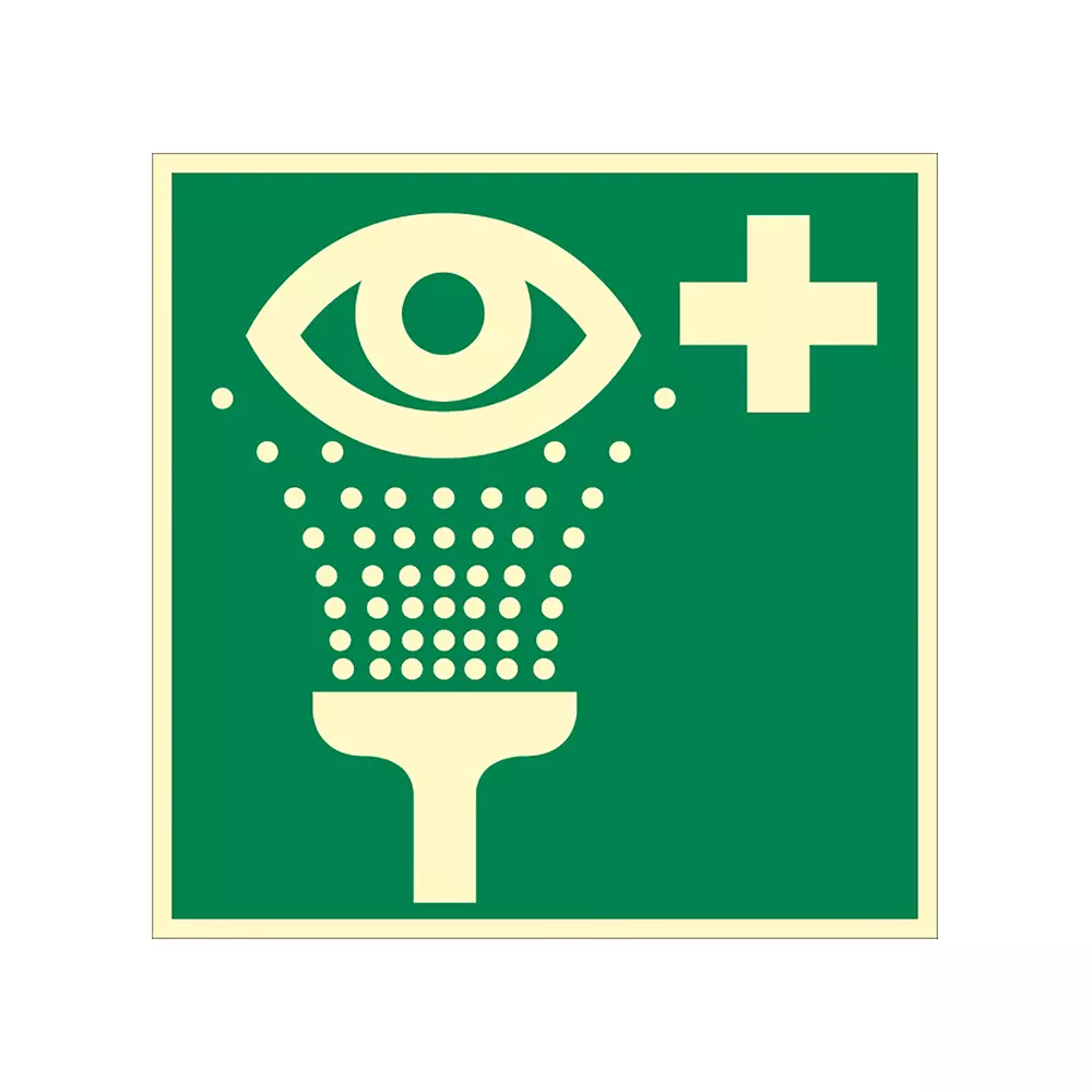 Rettungszeichen: Augenspüleinrichtung, 200 x 200 mm als Klebefolie