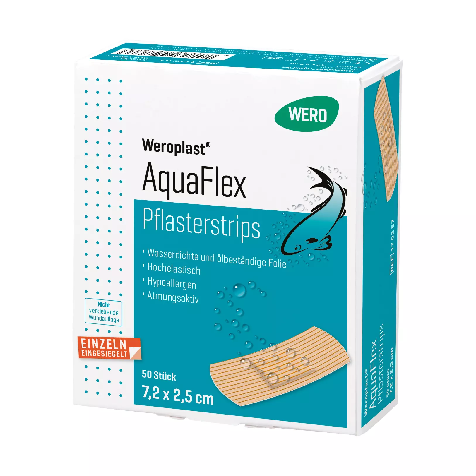 Weroplast® AquaFlex plaster strips - 2.5 cm, 7.2 cm