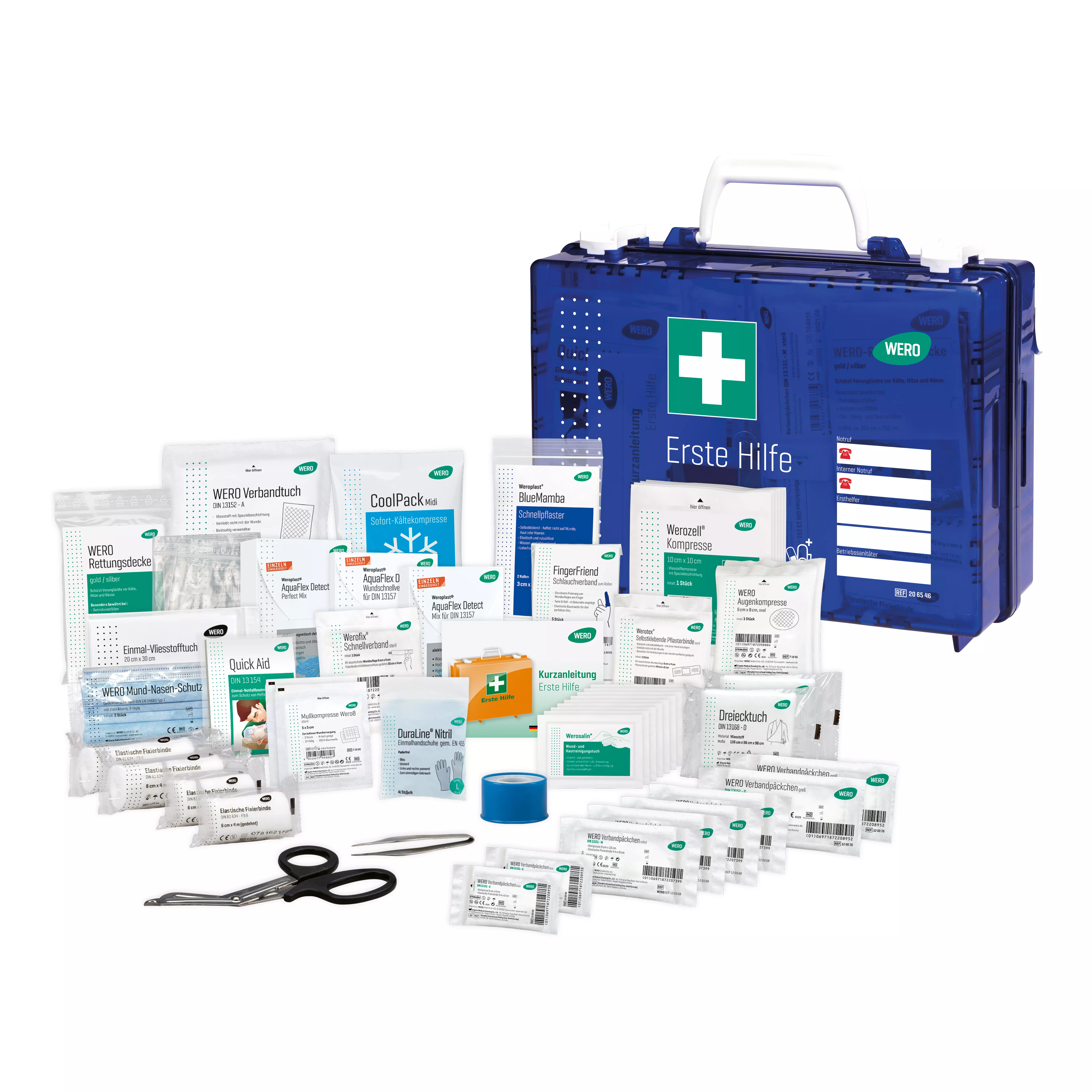 Werotop® clear first aid kit DIN 13157 Allround, detectable
