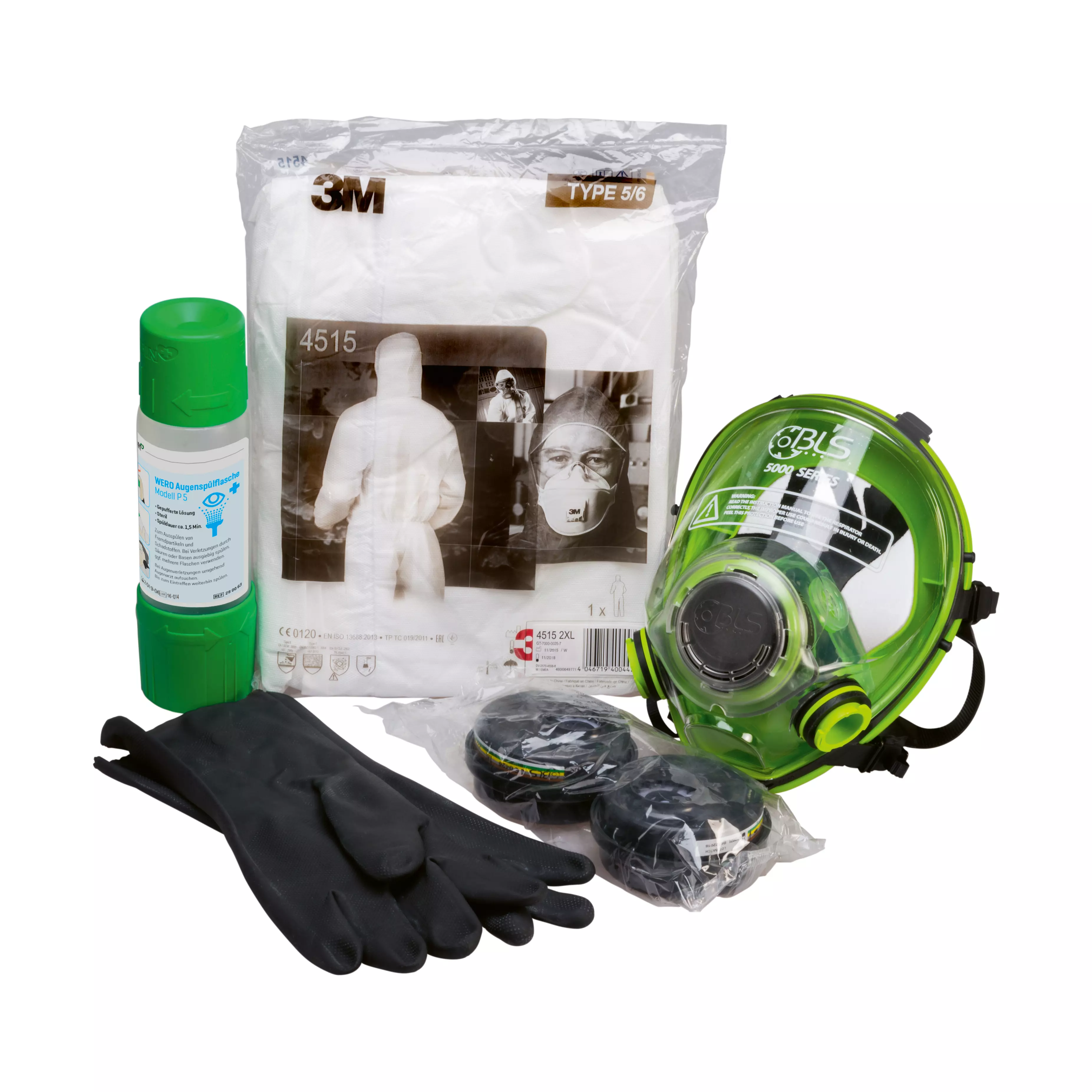 Hazardous goods case with full face mask