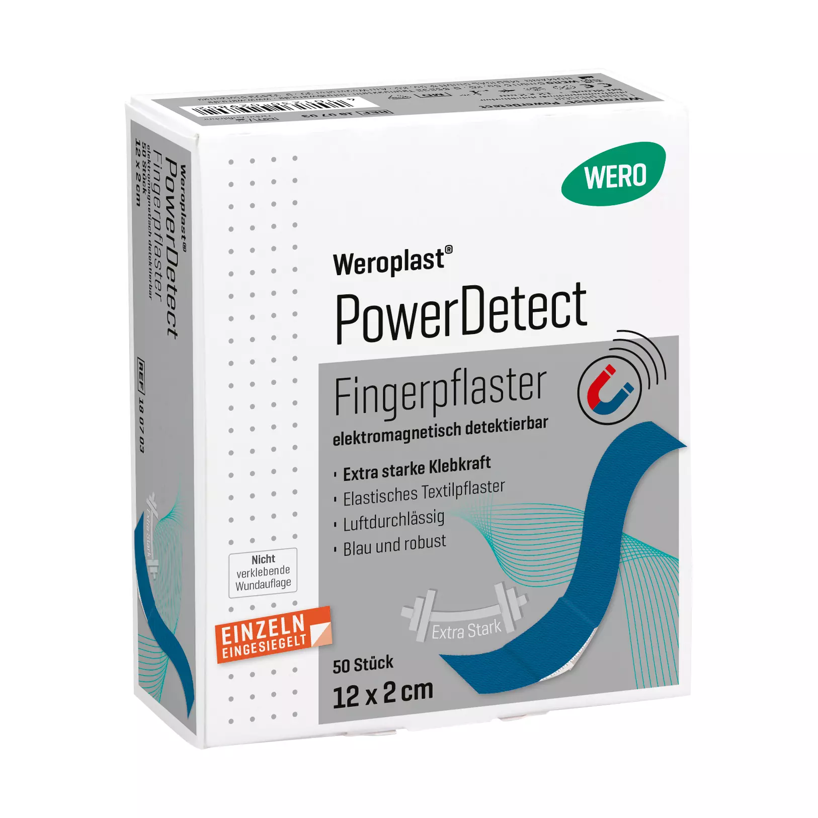 Weroplast® PowerDetect Fingerpflaster - 2 cm, 12 cm, 2 cm, 12 cm