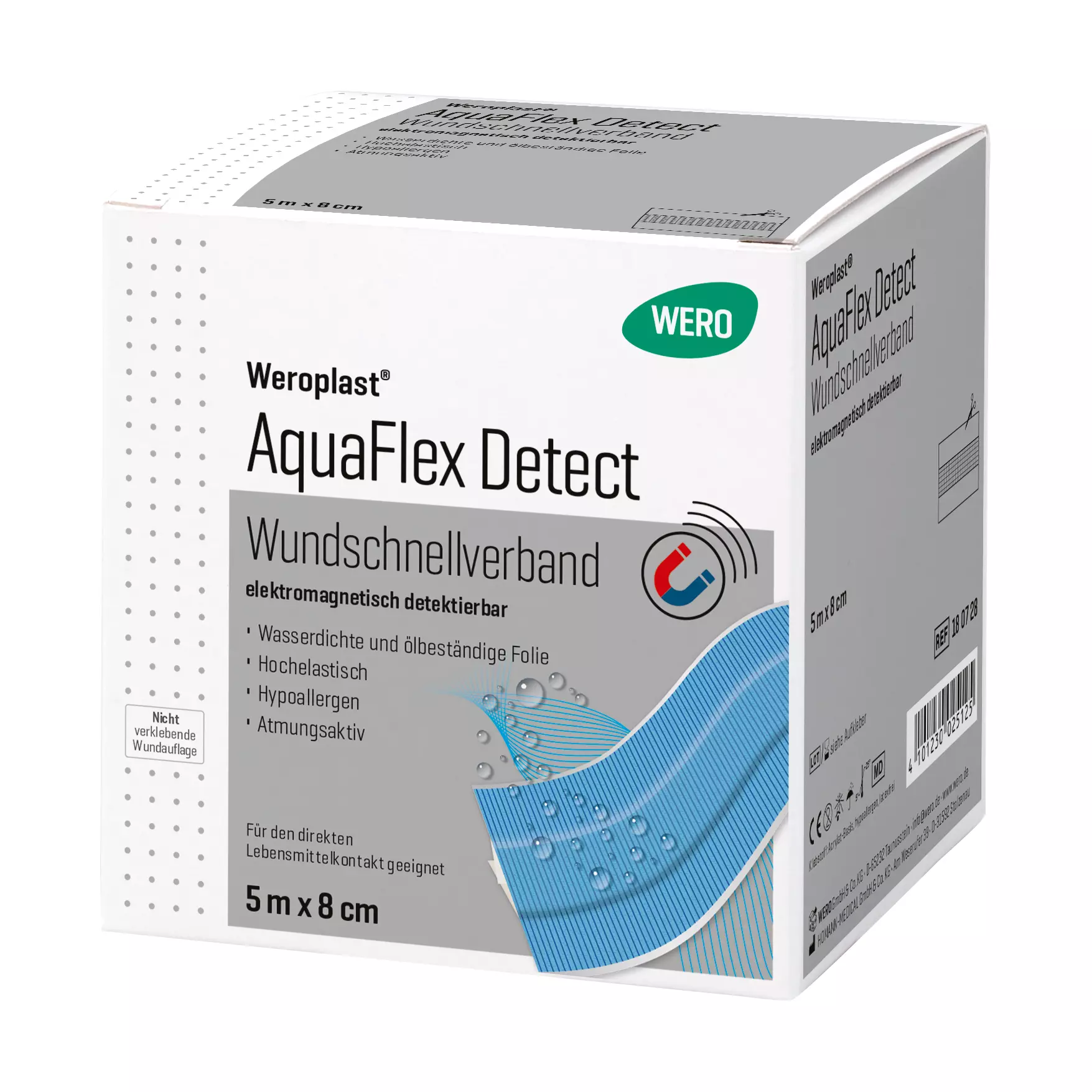 Weroplast® AquaFlex Detect Wundschnellverband - 8 cm, 5 m