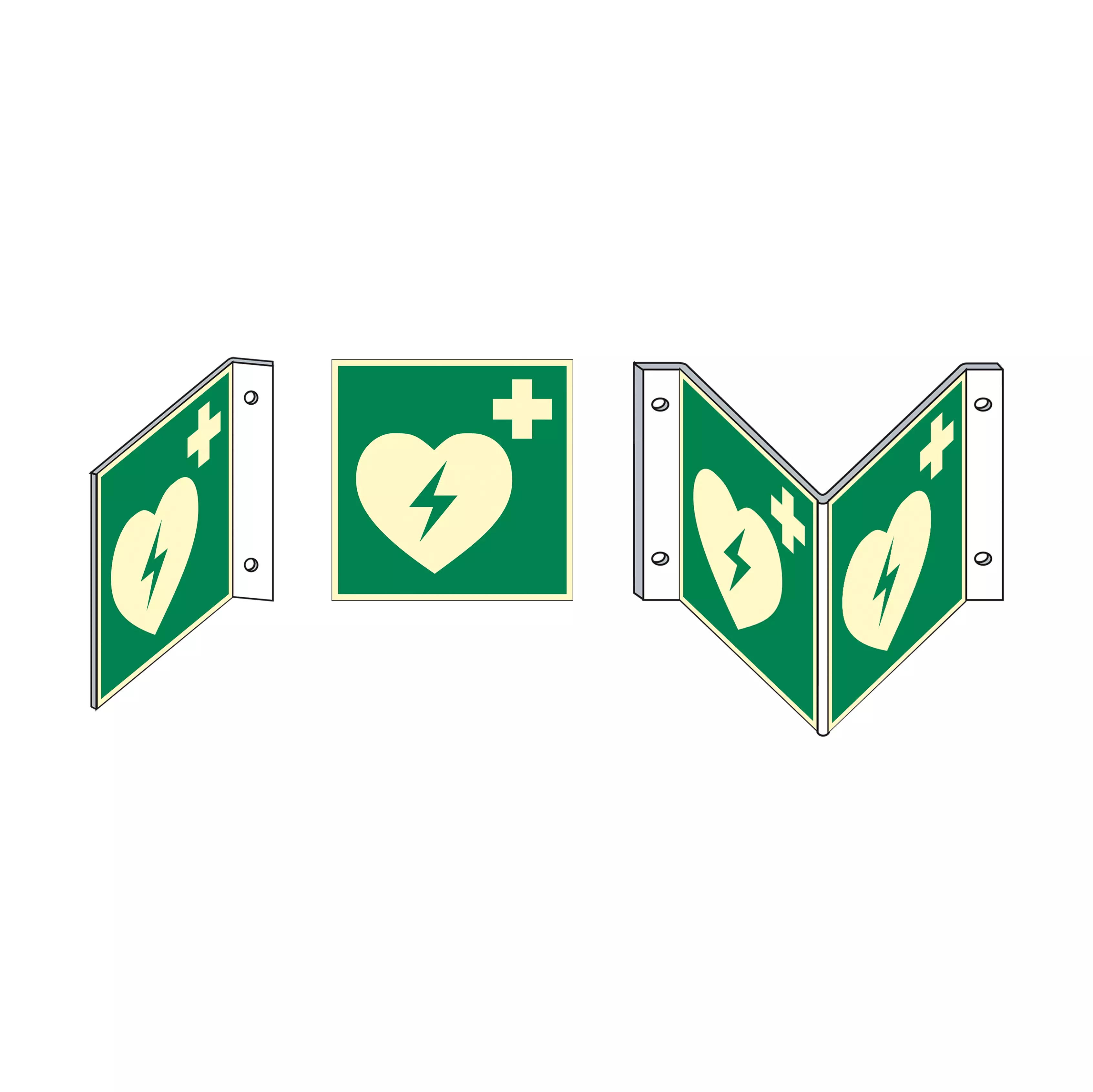 Rettungszeichen - Defibrillator - Winkel