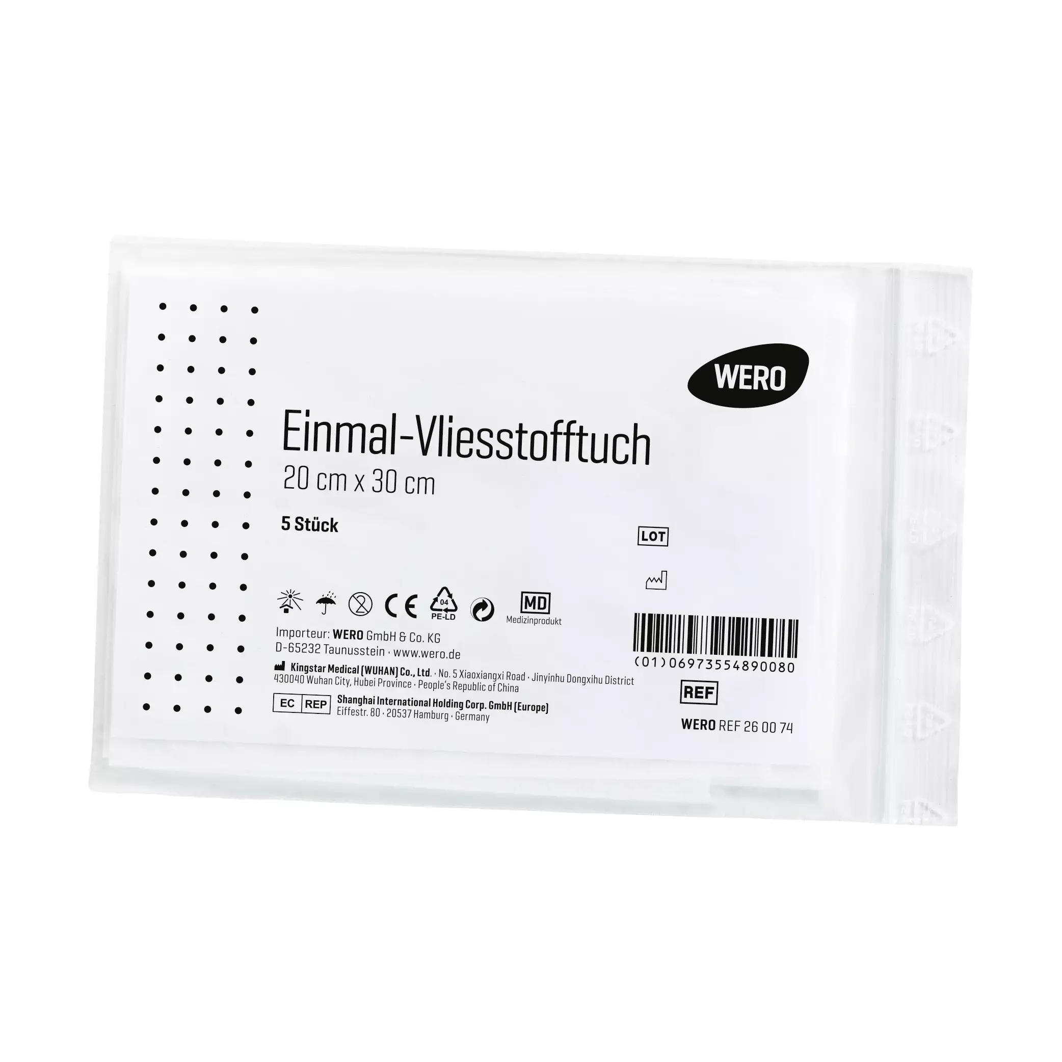 Disposable non-woven wipe for DIN 13157 / 13169