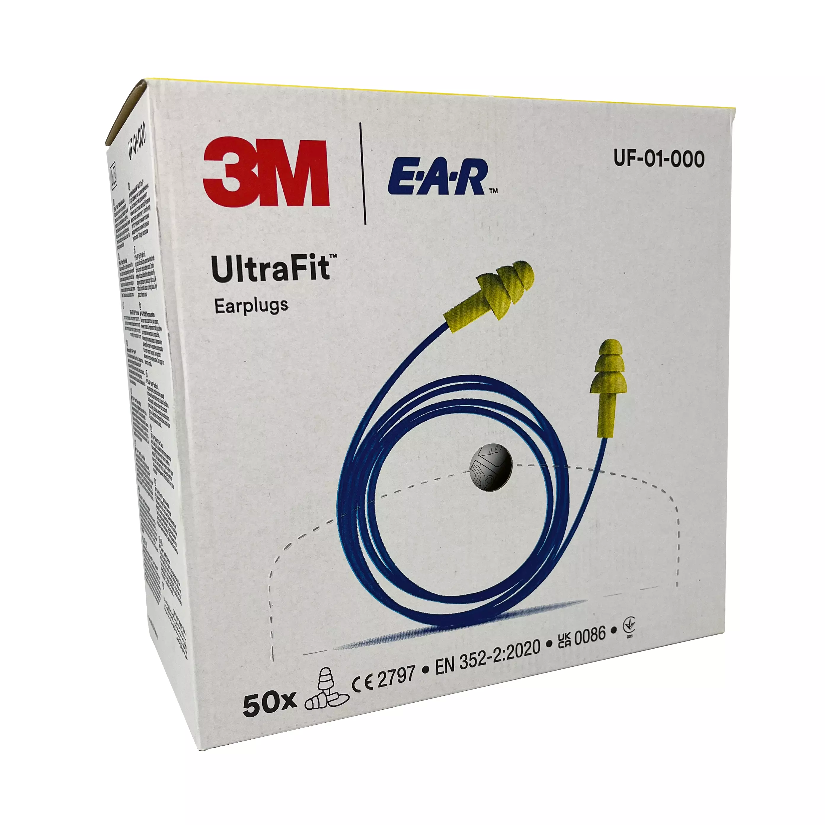 3M E-A-R ULTRAFIT, earplugs with cord, 50 pairs