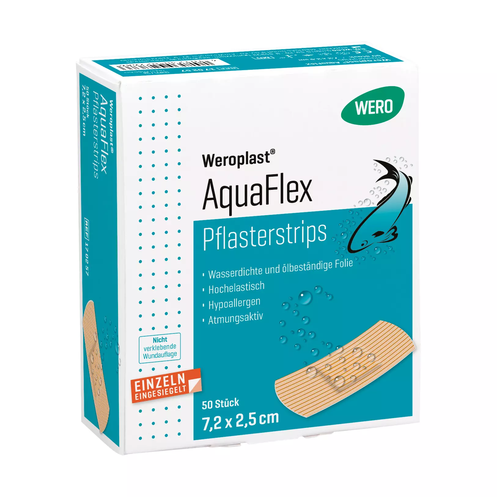 Weroplast® AquaFlex plaster strips - 2.5 cm, 7.2 cm