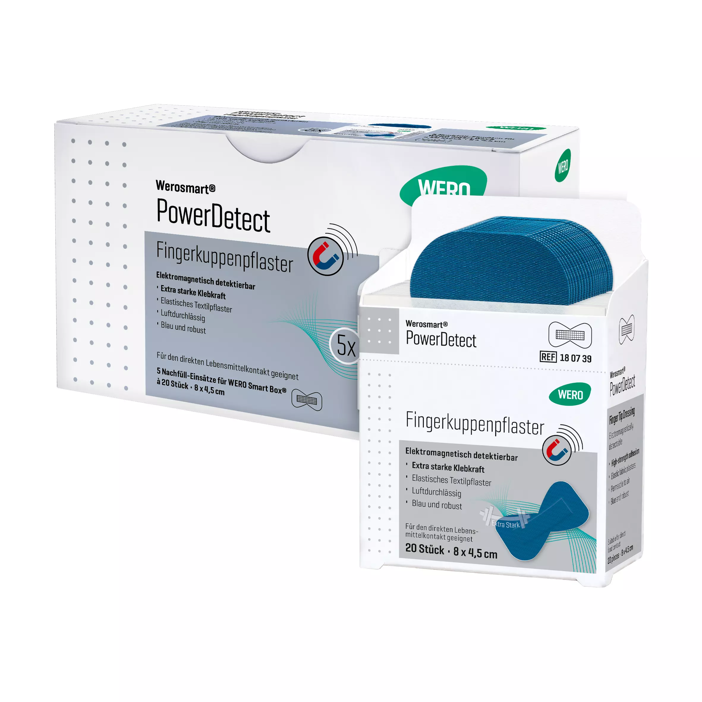 Werosmart® PowerDetect plaster dispenser inserts fingertip plasters - 8 cm, 5 inserts
