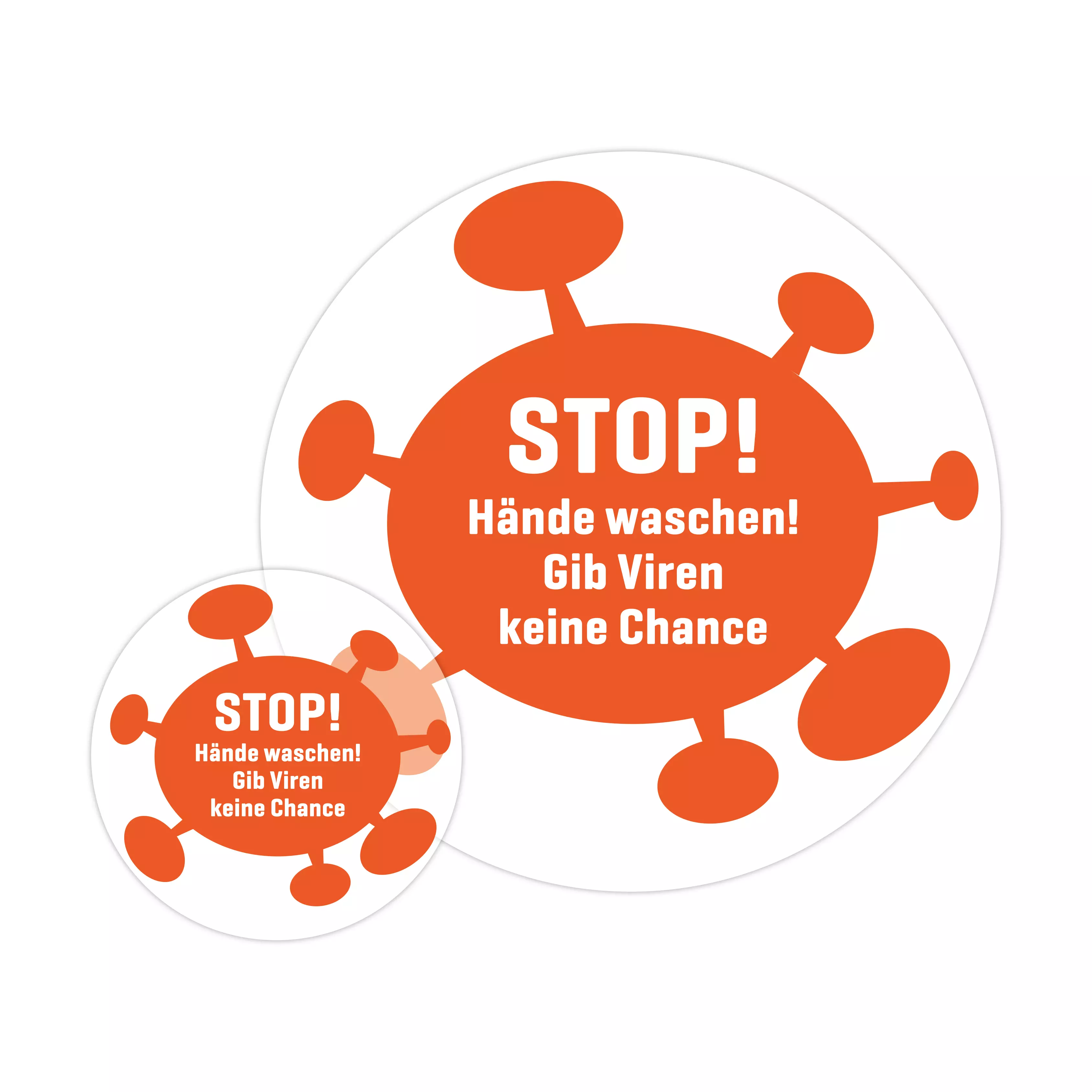 Sticker: Stop! Wash your hands! Don't give viruses a chance - 20 cm